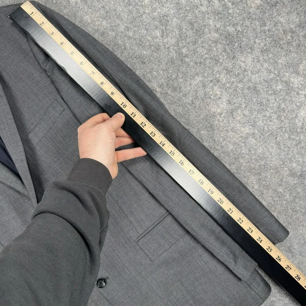 J Crew Ludlow‎ Blazer Mens 44R Gray Wool Two Button Jacket Tollegno 1900